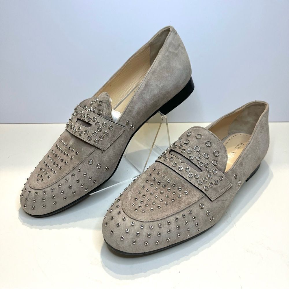 Ron White Kaysen Cashmere Suede Studded Loafer in Gray Size 9‎ (39.5) NWOB